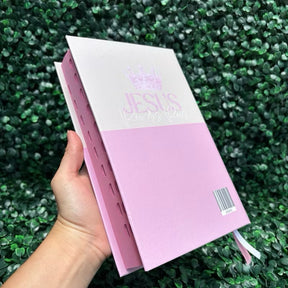 Bíblia Sagrada Rei dos Reis Rosa Feminina LETRA HIPER GIGANTE Jesus Evangélica Com Harpa Índice ARC